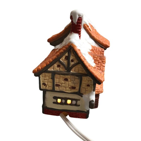 Christmas House Snow Village Miniature Lighted Restaurant Vintage Holiday Decor - Picture 5 of 7